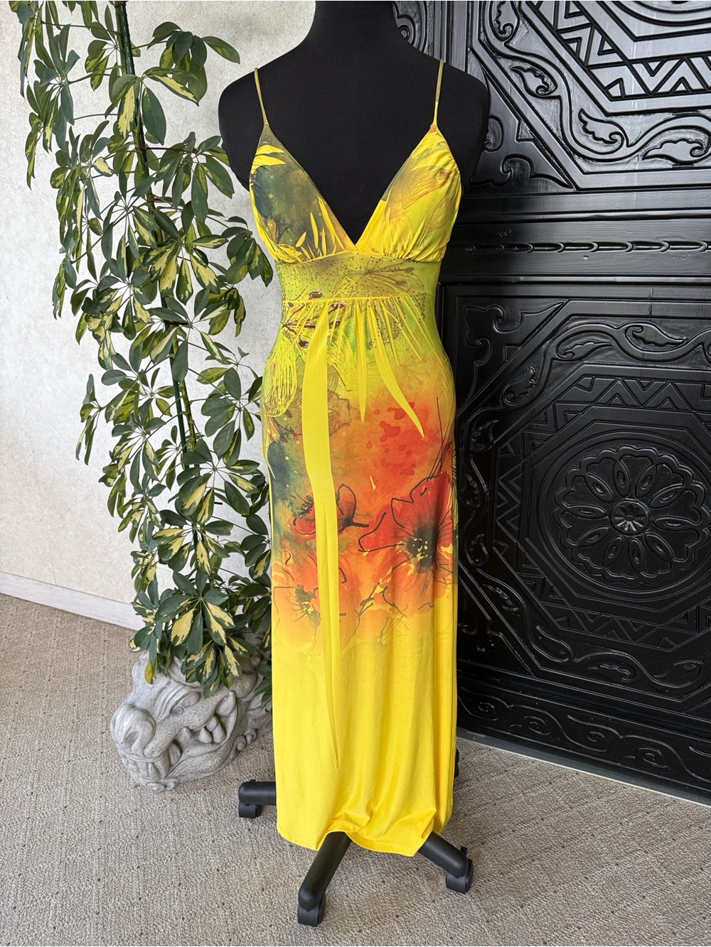 Yellow Floral Slip Maxi Dress - Vibrant Summer Style